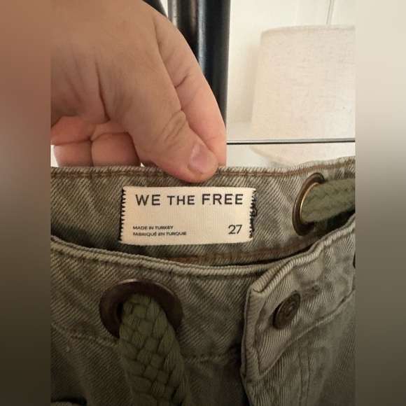 NWOT FREE PEOPLE WE THE FREE Moxie Pull-On Barrel Jeans | Army MSRP $148 - Picture 10 of 13